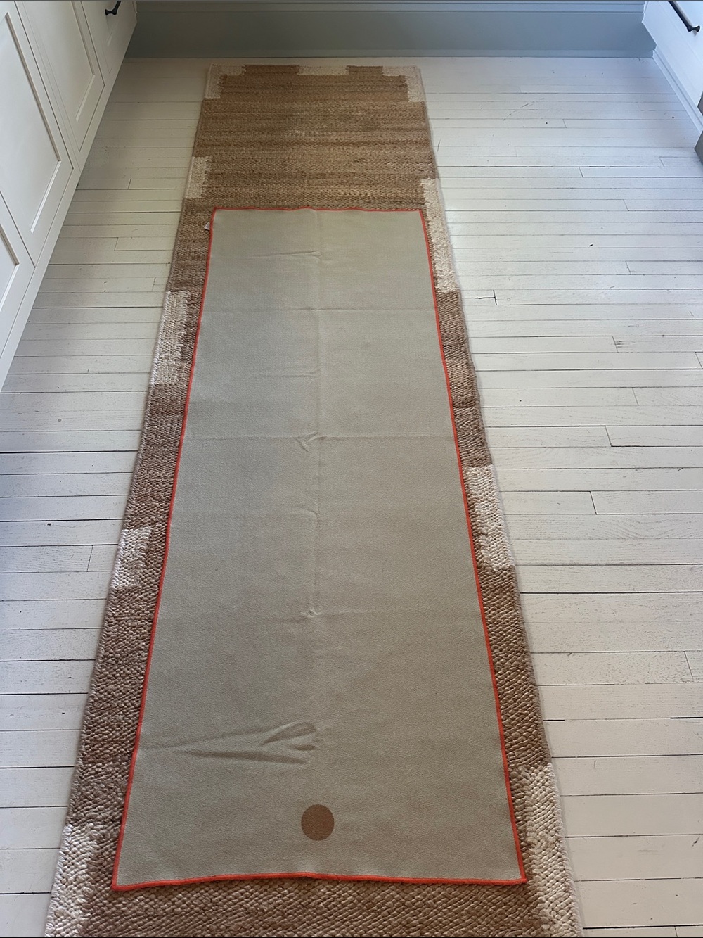 YogiToes Safe green Yoga Mat with Orange Trim